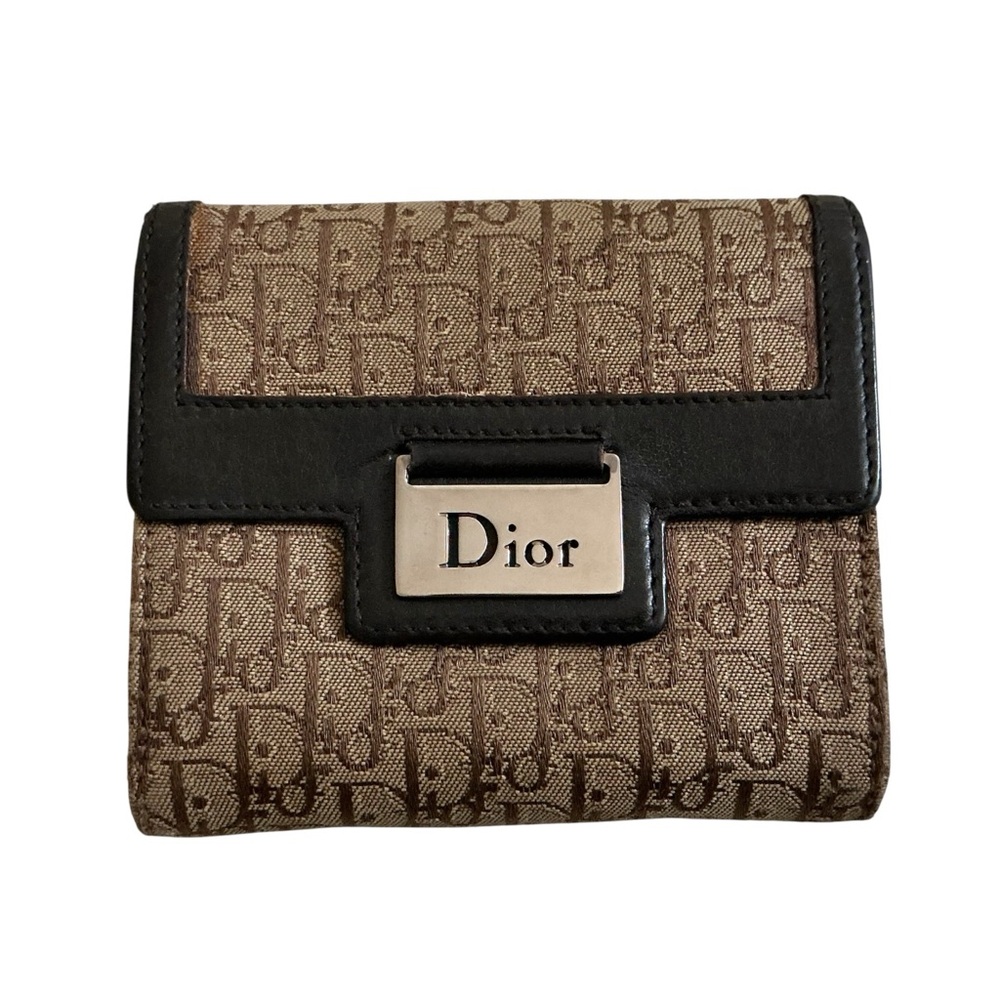 Christian Dior Brown Trotter Compact Wallet